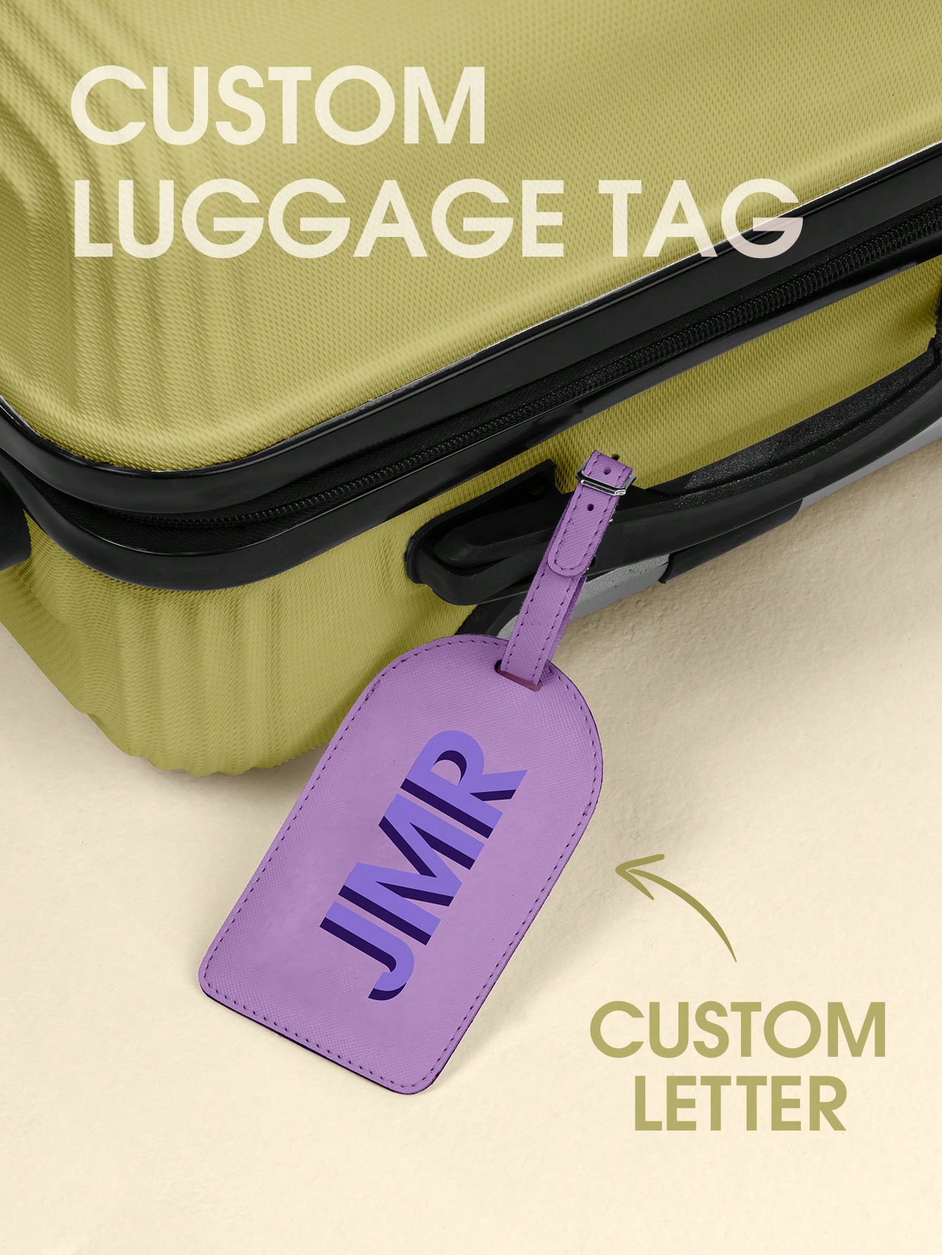 Travel Accessories Logo - ป้ายติดกระเป๋าเดินทางแบบกำหนดเองได้ พิมพ์อักษรย่อ ป้ายหนัง PU ป้ายติดกระเป๋าเดินทาง พิมพ์
