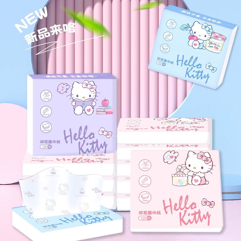 Travel Accessories Wholesale - กระดาษทิชชู่ลายเฮลโลคิตตี้แบบใหม่ แพ็ค 6 ชิ้น กระดาษทิชชู่พกพา 3