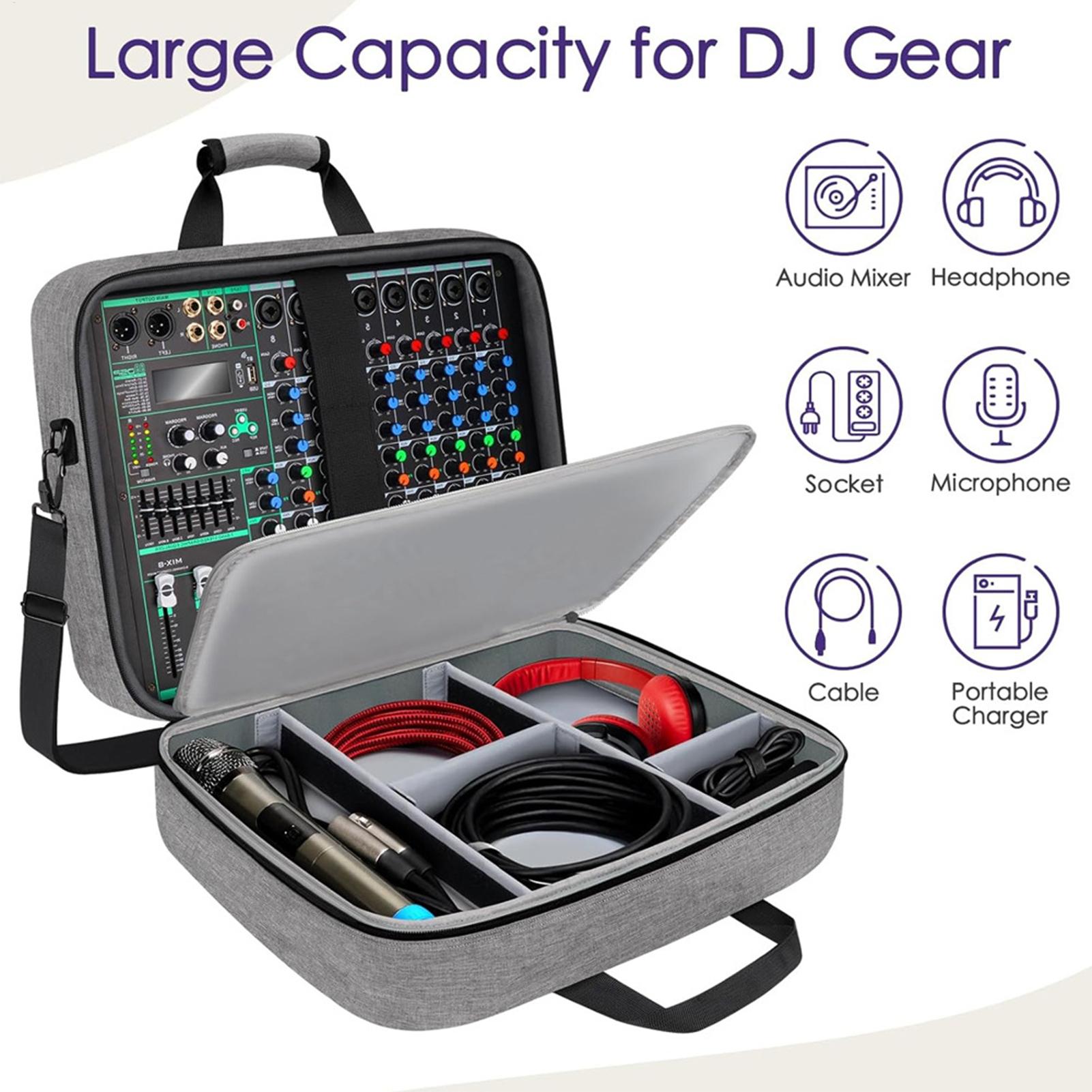 Travel Accessories Bag For Men - กระเป๋าใส่เครื่องผสมเสียง กระเป๋าใส่อุปกรณ์บันทึกเสียงขนาดใหญ่ กระเป๋าป้องกันเครื่องผสมเสียงดีเจ กระเป๋าใส่เครื่องผสมเสียงดีเจขนาดกะทัดรัด อุปกรณ์เสริมสำหรับจัดเก็บแบบปรับได้