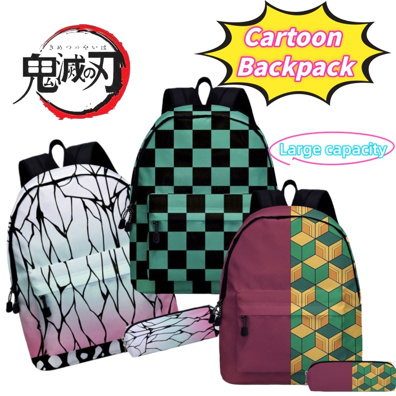 Travel Accessories Logo - กระเป๋าเป้สะพายหลังนักเรียนน้ำหนักเบา ลายดาบพิฆาตอสูร โคโจ ชิโนบุ คามาโดะ ทันจิโร่