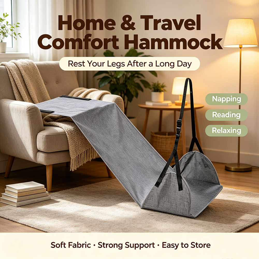 Travel Accessories For Train - ที่พักเท้าแบบพกพาปรับระดับได้สำหรับรถยนต์ พร้อมที่แขวนสำหรับรถยนต์ รถบัส เครื่องบิน รถไฟ อุปกรณ์เสริมสำหรับเด็กในการเดินทาง