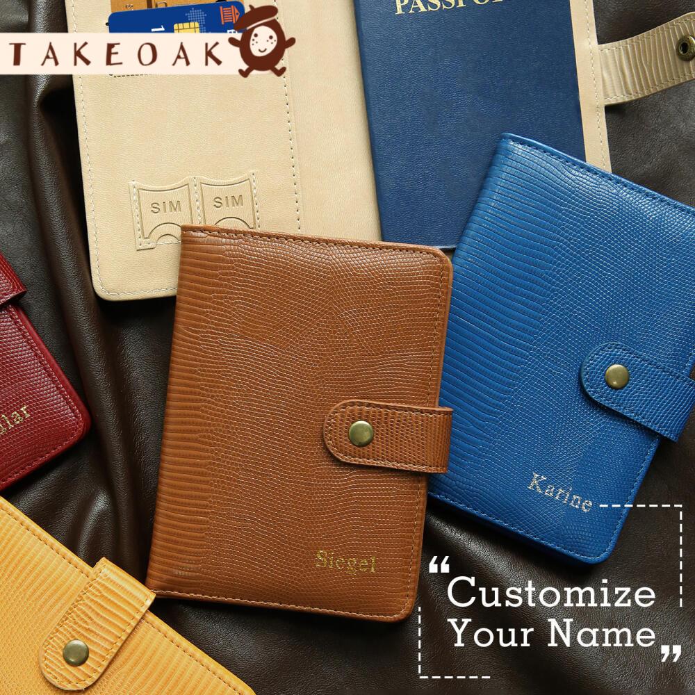 Travel Accessories Hong Kong - ปกหนังสือเดินทางหนัง PU ลายหนังจระเข้ ปั๊มลายตามสั่ง พร้อมช่องใส่ซิมการ์ด และตัวล็อคแบบกระดุม