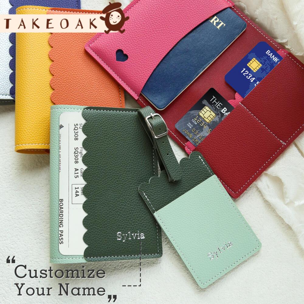 Travel Accessories Hong Kong - ชุดปกหนังสือเดินทางและป้ายติดกระเป๋าเดินทางแบบกำหนดเอง พร้อมชื่อสลักแบบนูน ชุดจัดระเบียบเอกสารการเดินทาง ขอบหยัก ซองใส่เอกสารการเดินทาง