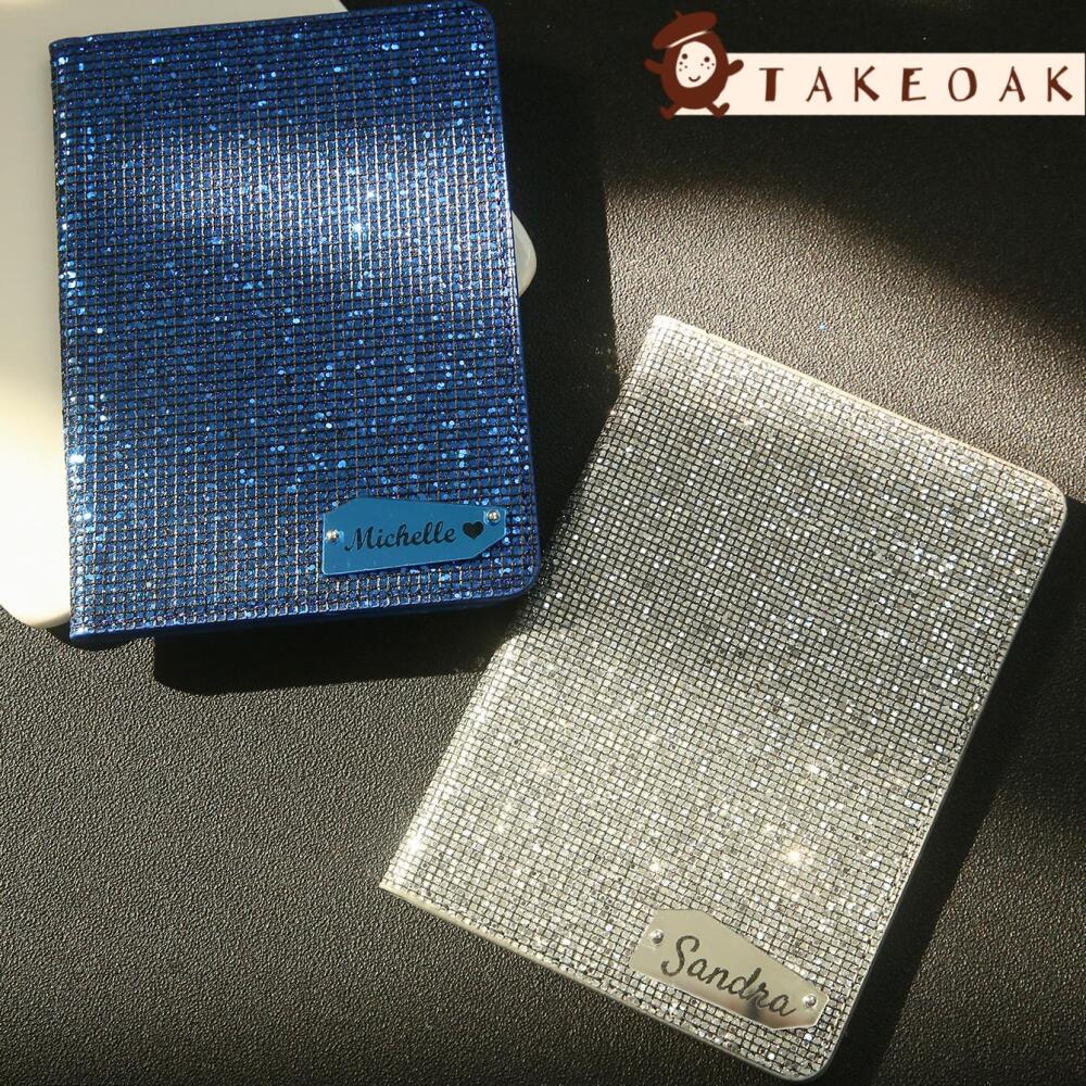 Travel Accessories Hong Kong - ปกหนังสือเดินทางสลักชื่อแบบกำหนดเอง ประดับเพชร กระเป๋าใส่หนังสือเดินทางแบบมีกลิตเตอร์วิบวับ ของขวัญสำหรับการเดินทาง