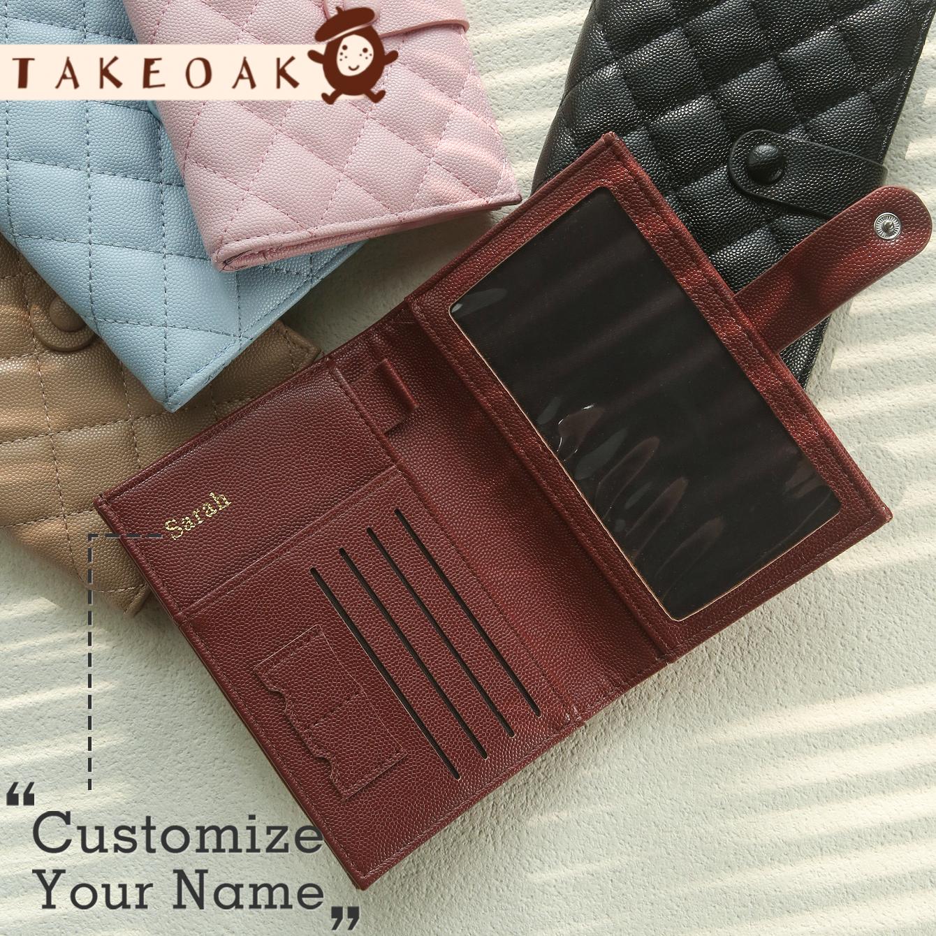 Travel Accessories Hong Kong - คลิปหนีบพาสปอร์ตแบบกำหนดเองได้ พร้อมสลักชื่อส่วนตัว กระเป๋าใส่พาสปอร์ตหนังแฟชั่น พร้อมช่องใส่บัตร ของขวัญ