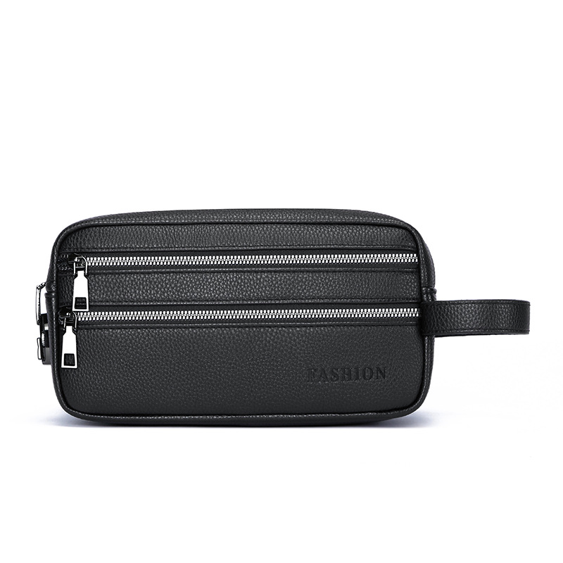 Travel Accessories Bag For Men - กระเป๋าคลัทช์ผู้ชายสไตล์วินเทจ พร้อมช่องซิปหลายชั้น กระเป๋าข้อมือสำหรับเดินทาง ธุรกิจ และอุปกรณ์เสริมในชีวิตประจำวัน