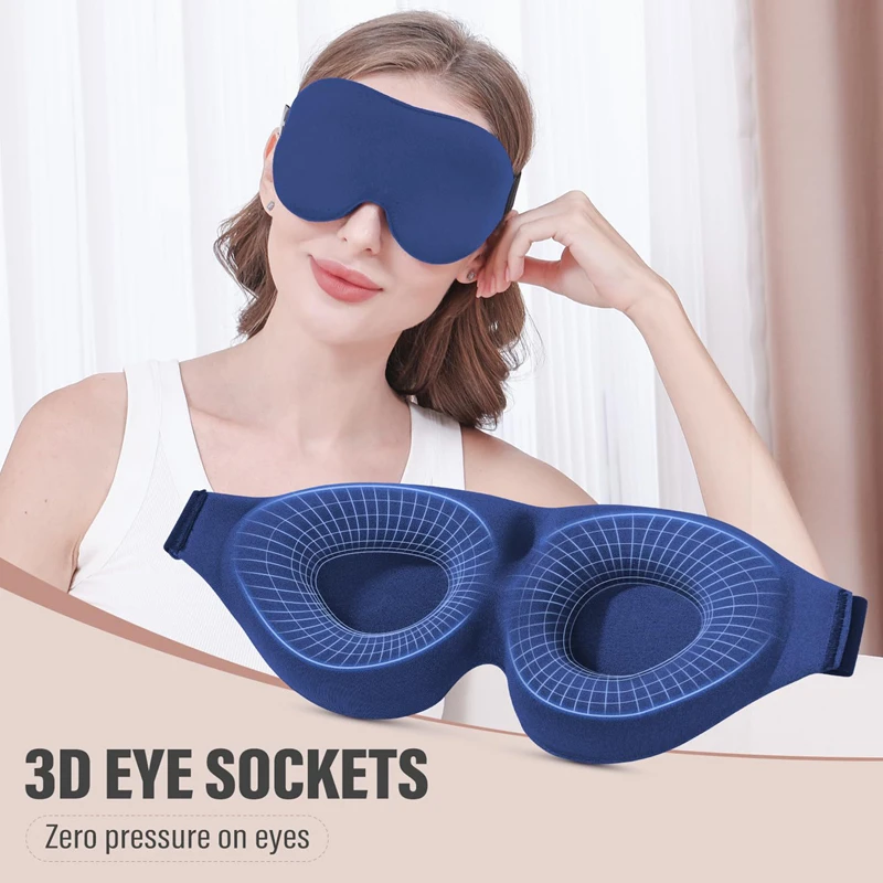 Travel Accessories Eye Mask - หน้ากากปิดตา 3D สำหรับการนอนหลับ ระบายอากาศได้ดี นุ่มพิเศษ ปิดกั้นแสง