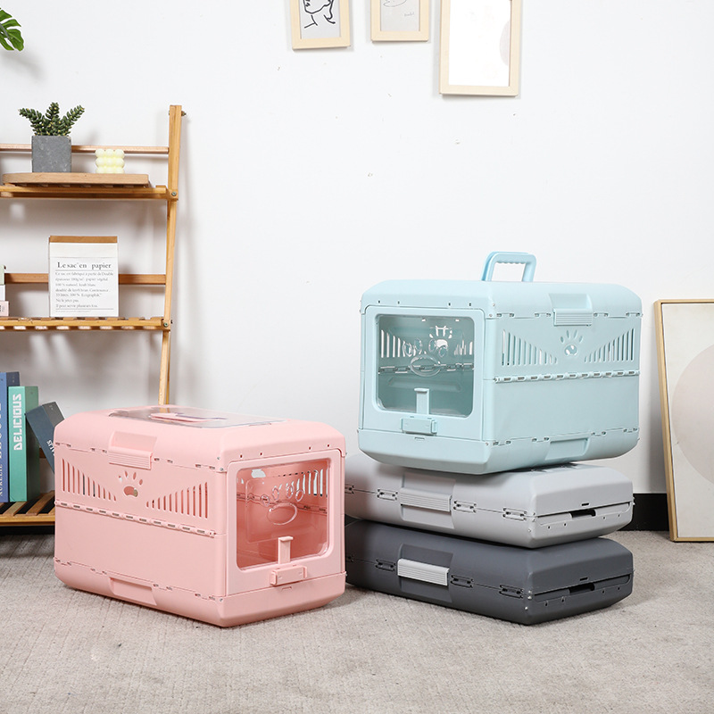 Travel Accessories For Train - กรงพับได้สำหรับสัตว์เลี้ยง ขนส่งทางอากาศ สำหรับสุนัข แมว กระต่าย กล่องเดินทางสำหรับสัตว์เลี้ยง