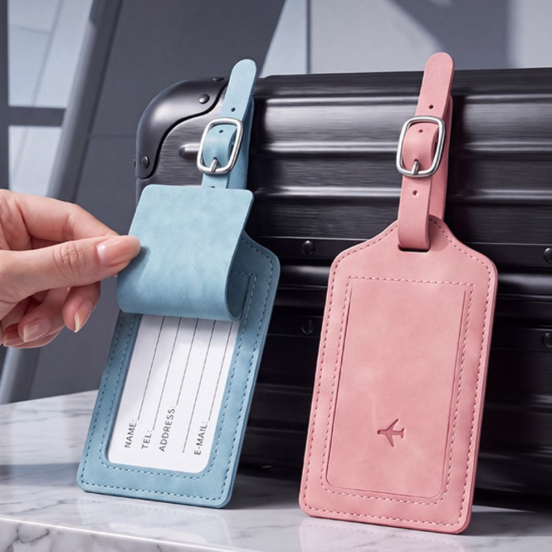 Travel Accessories Logo - ป้ายติดกระเป๋าเดินทางหนัง PU 1 ชิ้น สำหรับผู้หญิงและผู้ชาย อุปกรณ์เสริมการเดินทาง