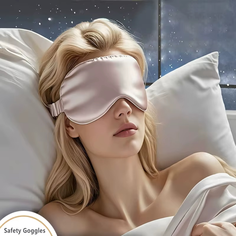 Travel Accessories Eye Mask - ผ้าปิดตาไหมสองด้าน ป้องกันแสง ระบายอากาศได้ดี สำหรับการเดินทาง ช่วยให้นอนหลับสบาย ป้องกันดวงตา
