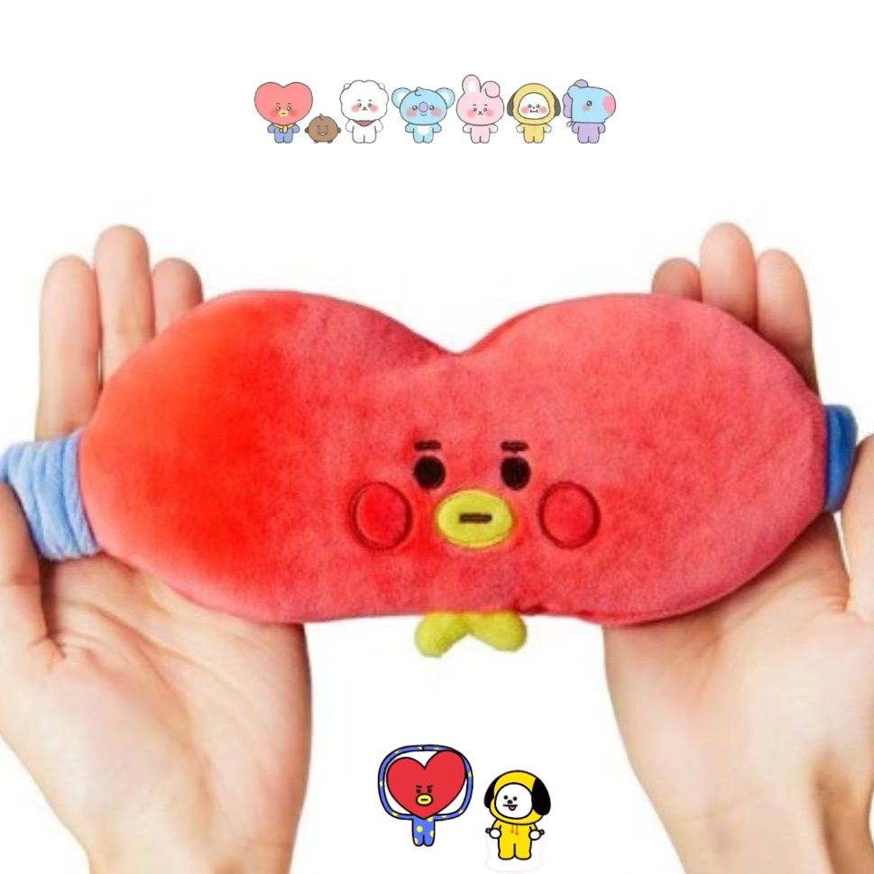 Travel Accessories Gear - หน้ากากปิดตาตุ๊กตา BT21 น่ารัก สไตล์การ์ตูน สำหรับเดินทาง พักผ่อนในออฟฟิศ
