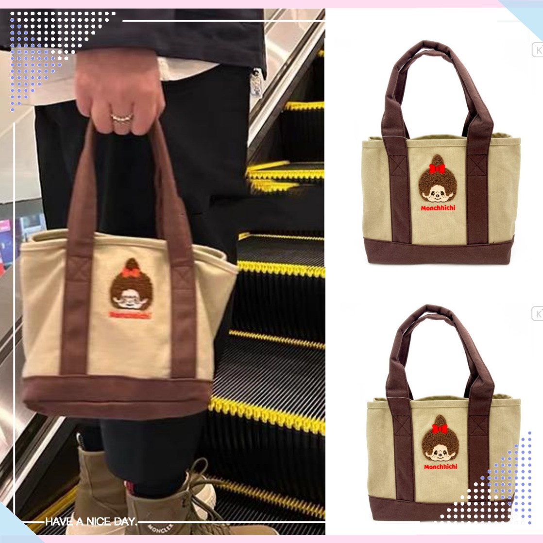 Travel Accessories Japan - กระเป๋าถือขนาดเล็กสไตล์ญี่ปุ่นแบบแบ่งช่องสำหรับใส่เครื่องสำอาง สีเบจ สำหรับผู้หญิง เหมาะสำหรับการเดินทาง ของขวัญวันเกิด