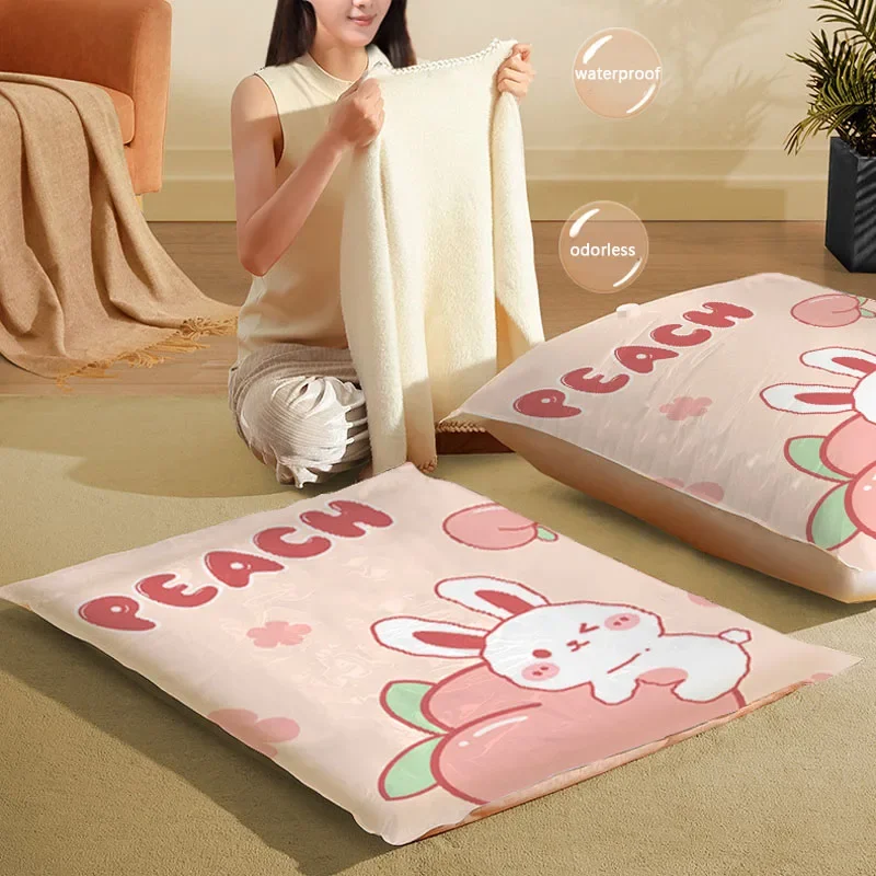 Compression Bag Vacuum - 1/4 PCS Travel Moving การบีบอัดกระเป๋าดูดแบบใช้ซ้ําได้ถุงสูญญากาศบรรจุภัณฑ์ถุงประหยัดพื้นที่ 80%