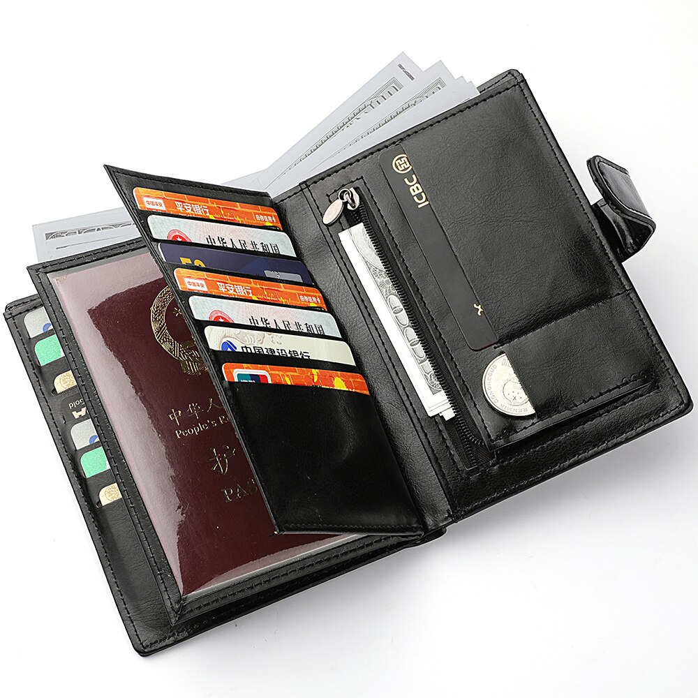 Travel Accessories Japan - กระเป๋าใส่หนังสือเดินทางแบบมีสไตล์สำหรับผู้ชายที่ใส่บัตรหลายใบพกพาได้อเนกประสงค์