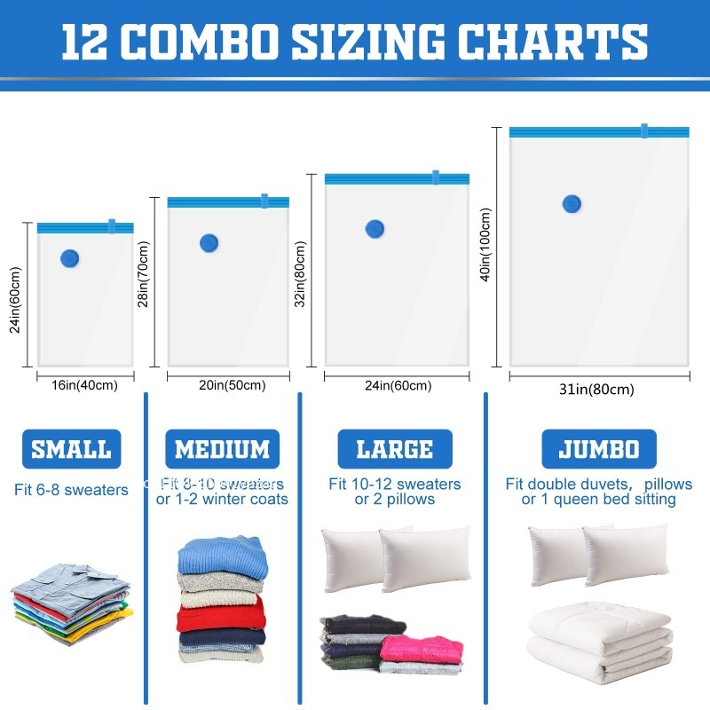 1/3/5 ชิ้น ถุงสูญญากาศและฝาปิด - Compression Bag Vacuum บทวิจารณ์และราคา