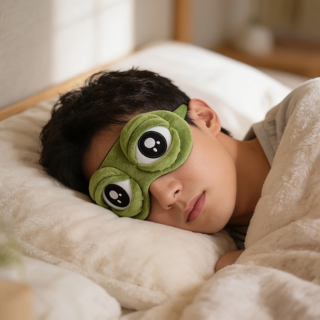 3D Sad Frog Sleep Mask Natural - Travel Accessories Eye Mask บทวิจารณ์และราคา