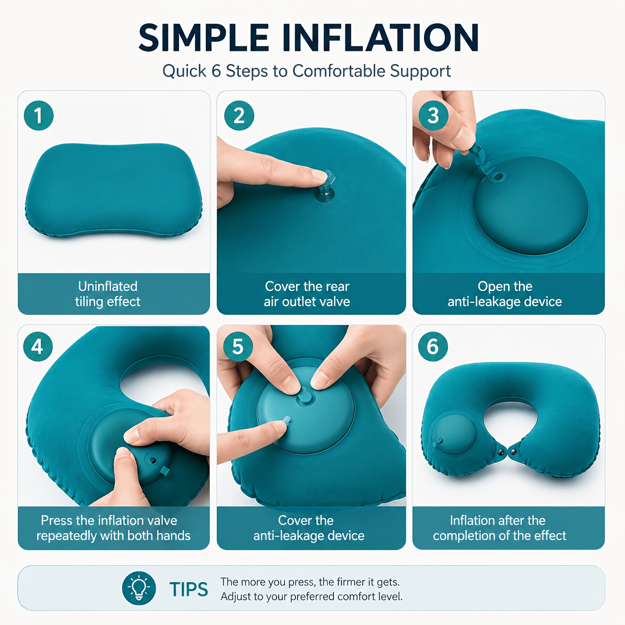 SPDJUMPER หมอนรองคอแบบพกพาสำหร - Travel Accessories Pillow บทวิจารณ์และราคา