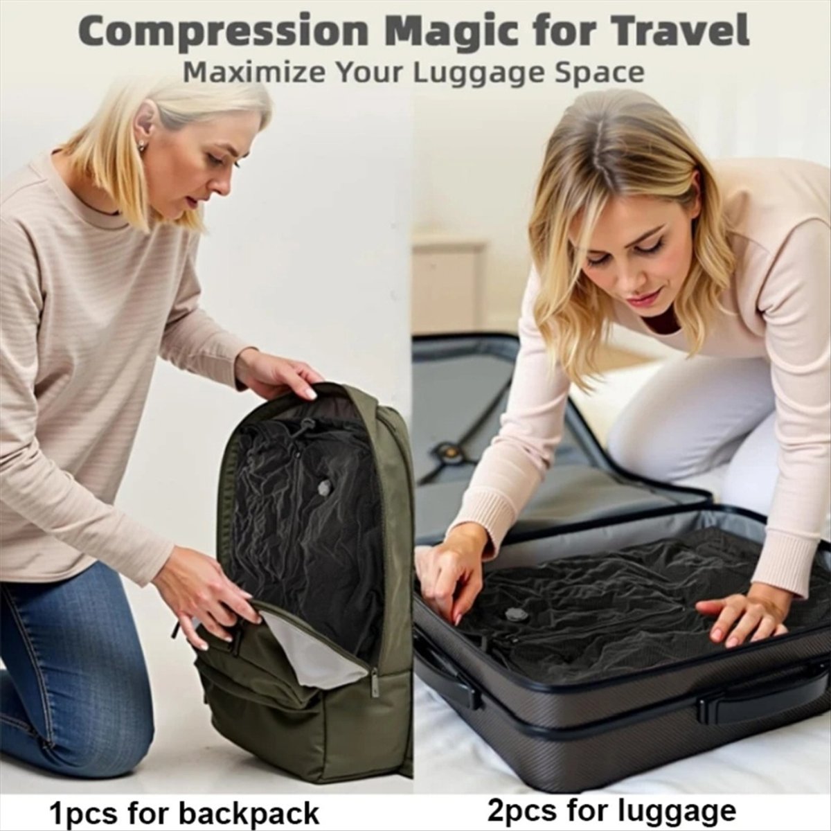 เหมาะสำหรับถุงสูญญากาศสำหรับกา - Compression Bag Vacuum บทวิจารณ์และราคา